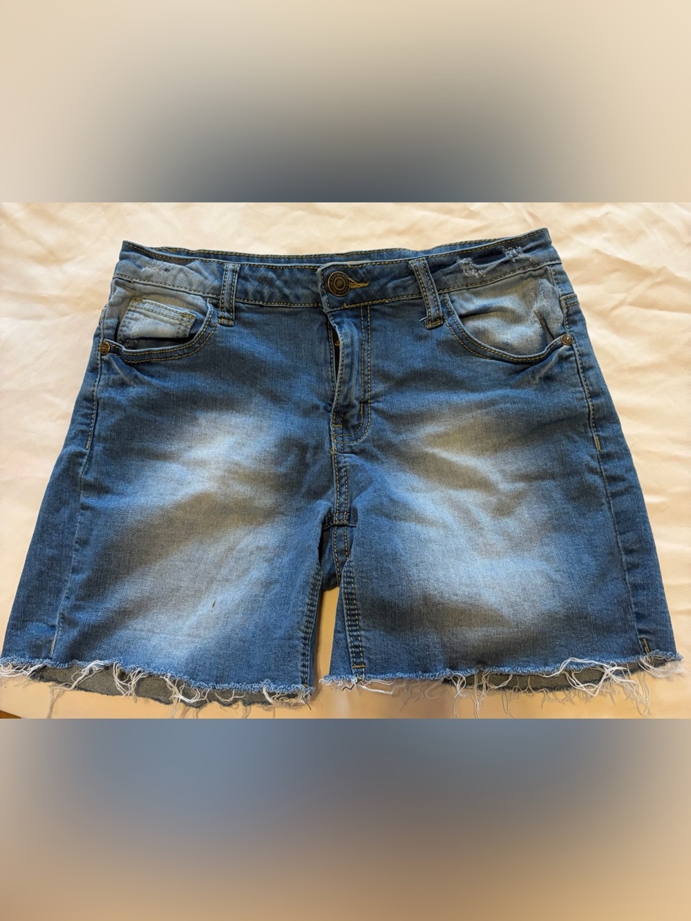 Denim Cutoff Shorts - Faded Blue